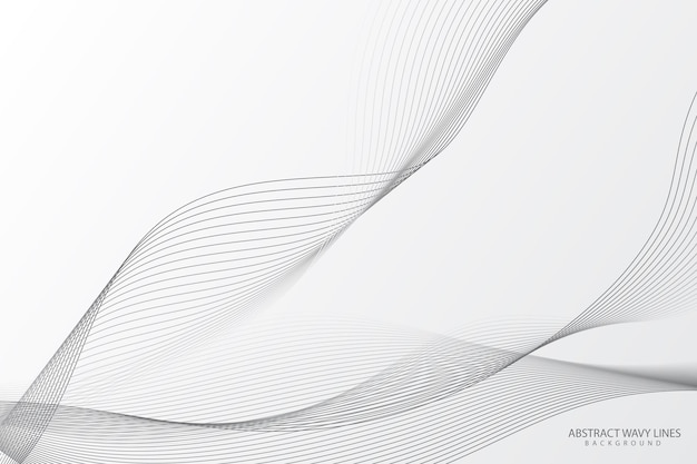 Sfondo bianco con linee ondulate e spazio per la copia