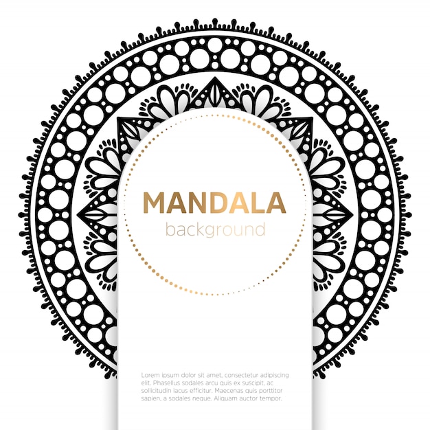 Sfondo bianco e nero modello mandala