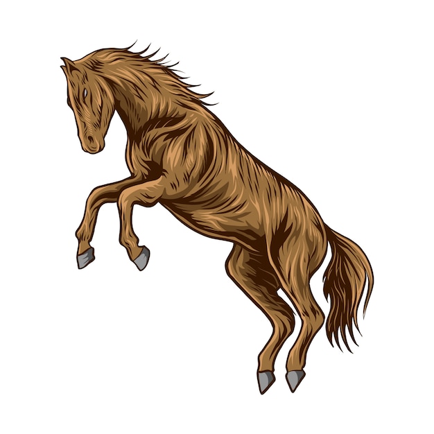 sfondo bianco isolato illustrazione di cavallo