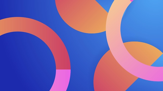 Sfondo blu astratto con gradiente al neon di rosa e giallo arancio Illustrazione vettoriale