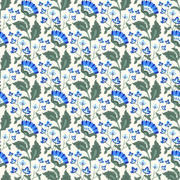 Sfondo blu pattern di fiori