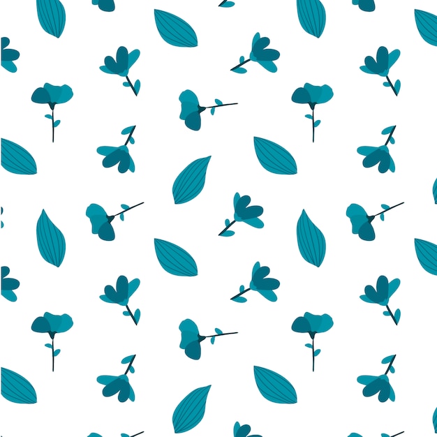 Sfondo blu pattern di foglie