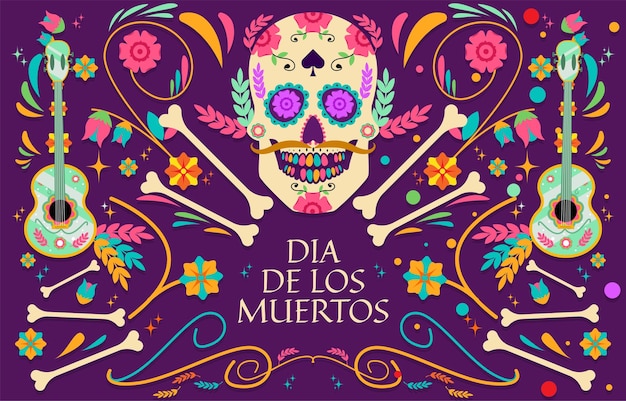 Sfondo colorato Dia De Los Muertos