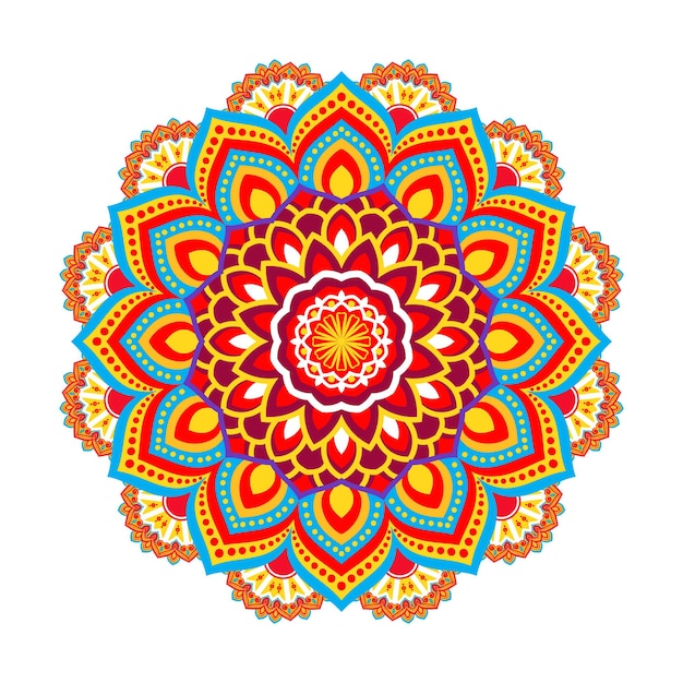 Sfondo colorato mandala con un bel design decorativo e motivo orientale