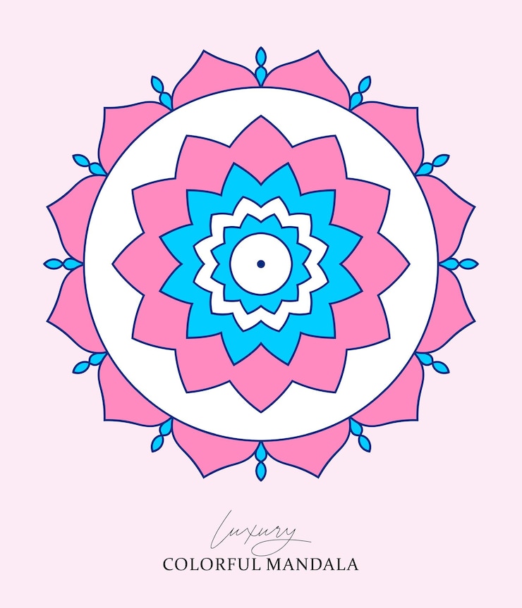 Vettore sfondo colorato mandala illustrazione su stile doodle