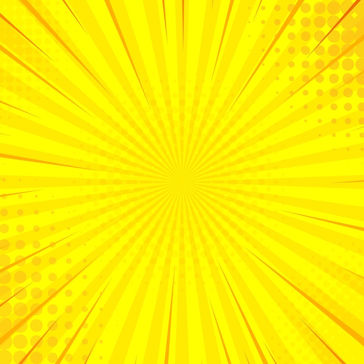 Sfondo comico giallo pop art con punto mezzitoni blast. Fumetto comico. illustrazione.