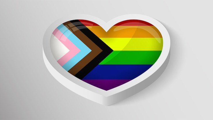 Vettore sfondo con bandiera dell'orgoglio inclusivo lgbtq concetto di tolleranza e libertà
