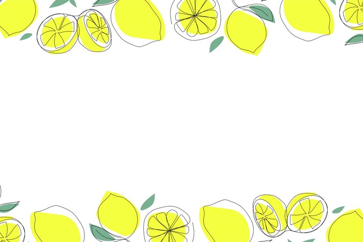 Vettore sfondo con limoni disegno continuo a una linea