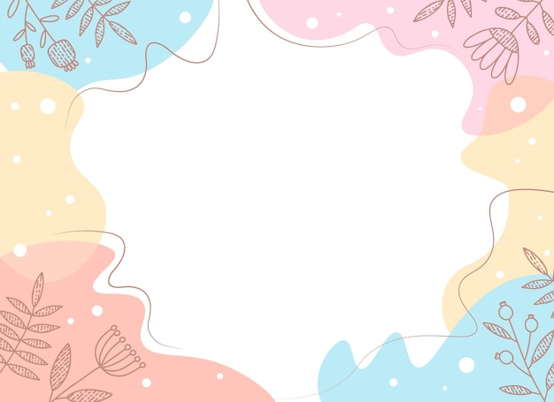 Sfondo con motivo floreale in colori pastello con spazio per copiare modelli di design di biglietto di auguri o copertina Modello per social network
