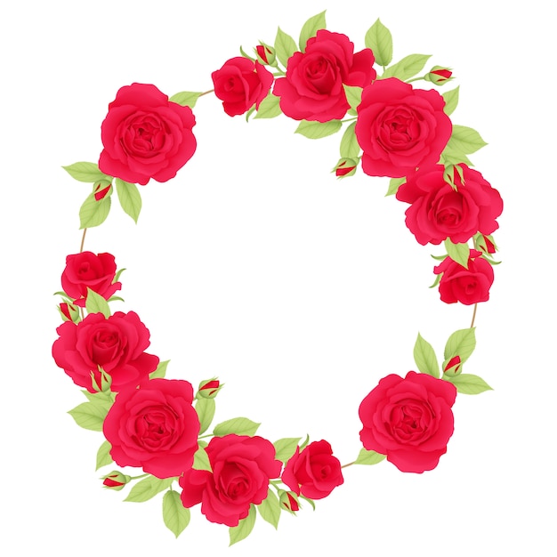 sfondo cornice floreale con rose rosse