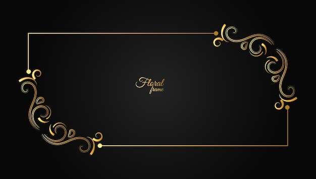 sfondo decorativo vettoriale di lusso a cornice floreale ornamentale dorata