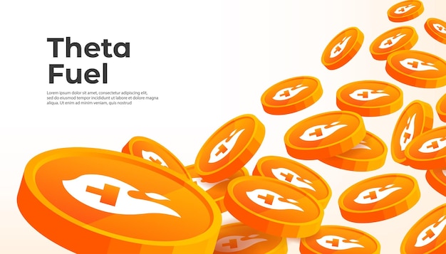 Sfondo del banner del concetto di criptovaluta Theta Fuel TFUEL