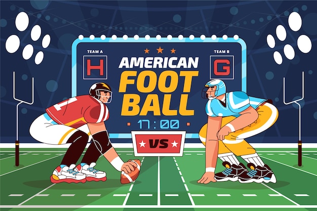 Sfondo del campionato di football americano disegnato a mano