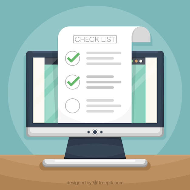 sfondo del computer con lista di controllo
