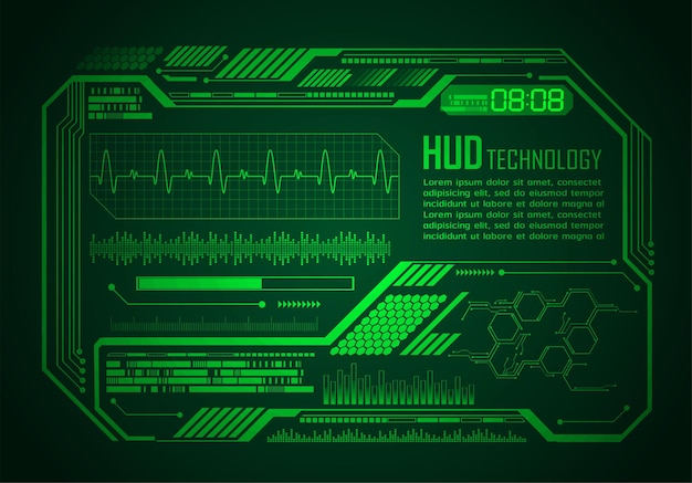 sfondo del concetto di tecnologia futura del circuito cibernetico hud