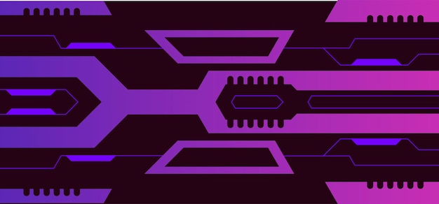 sfondo del design del banner di gioco futuristico con gradazioni blu nero e rosa