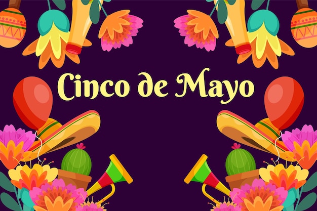Sfondo del festival Cinco De Mayo piatto