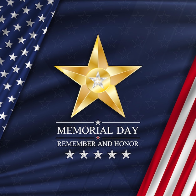 Sfondo del giorno della memoria con la bandiera nazionale degli Stati Uniti Festa nazionale degli Stati Uniti