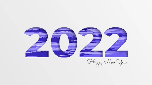 Sfondo del nuovo anno 2022 in stile carta