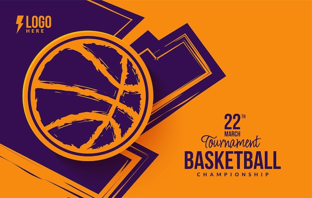Sfondo del torneo di basket Design astratto del modello di simbolo dello sport Banner per eventi sportivi