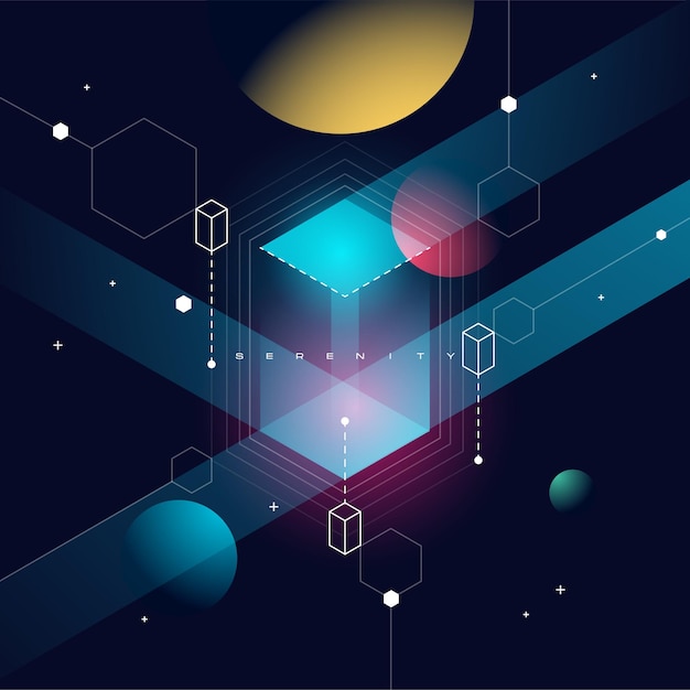 sfondo dell'universo per la progettazione della presentazione modello di opuscolo con elementi spaziali