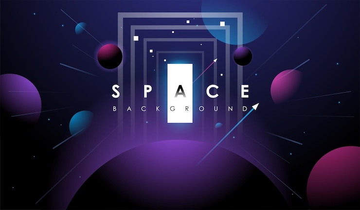 Vettore sfondo dell'universo vettoriale per la progettazione della presentazione modello di brochure con elementi spaziali
