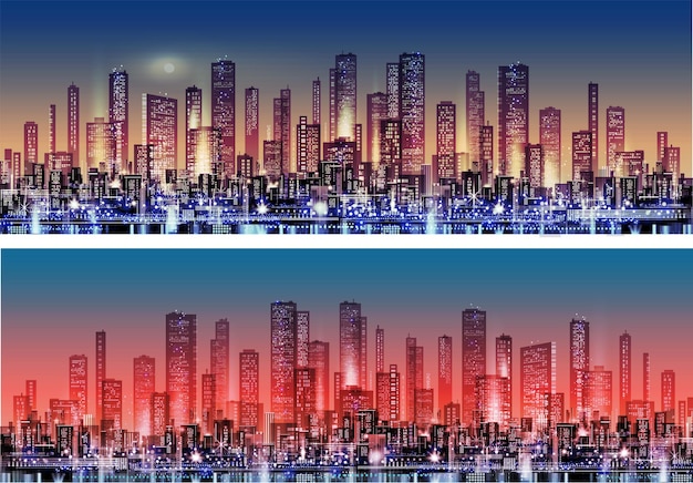 Sfondo della città con edifici megapolis grattacieli di architettura del centro