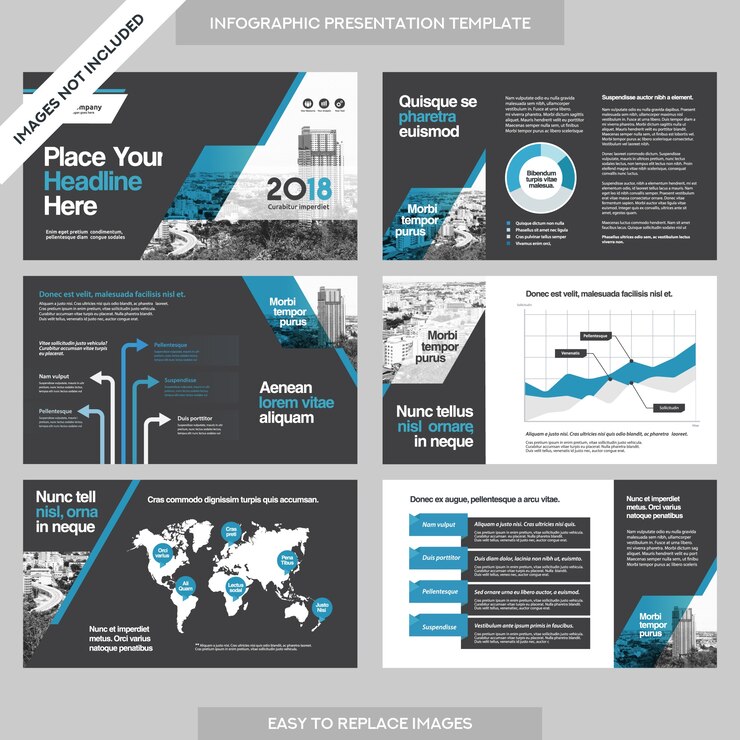 Sfondo della città Presentazione della società di affari con il modello di infografica.