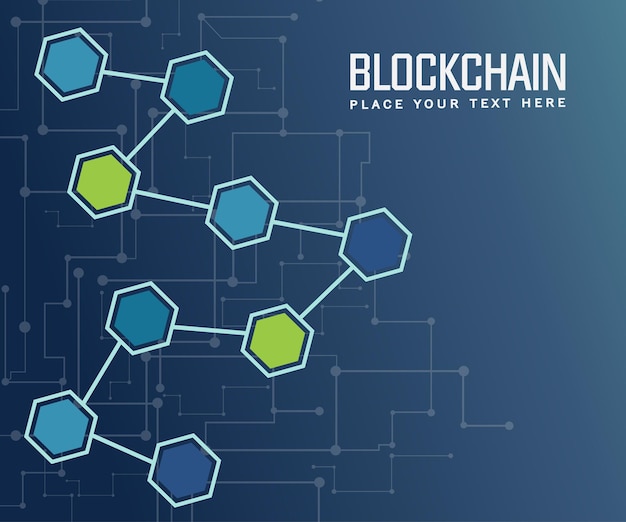 Sfondo della tecnologia Blockchain Sfondo blu esagono geometrico futuristico moderno