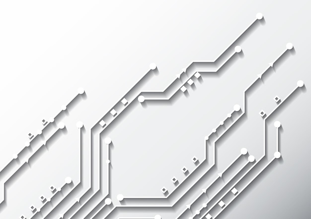 Sfondo della tecnologia dei circuiti con sistema di connessione dati digitali hi-tech e progettazione elettronica del computer