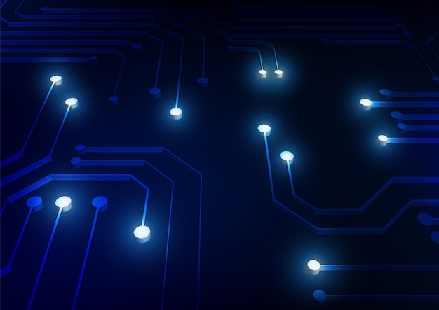 Sfondo della tecnologia dei circuiti con sistema di connessione dati digitali hi-tech e progettazione elettronica del computer