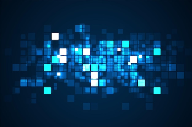 Sfondo della tecnologia digitale Sfondo dei pixel del modello blu quadrato dei dati digitali