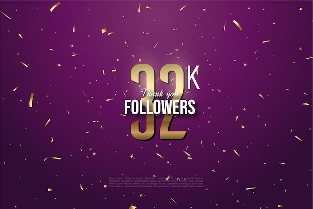 Sfondo di 32k follower con design numero piatto