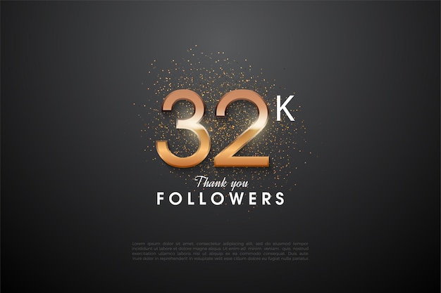 Sfondo di 32k follower con illustrazione di figura 3D
