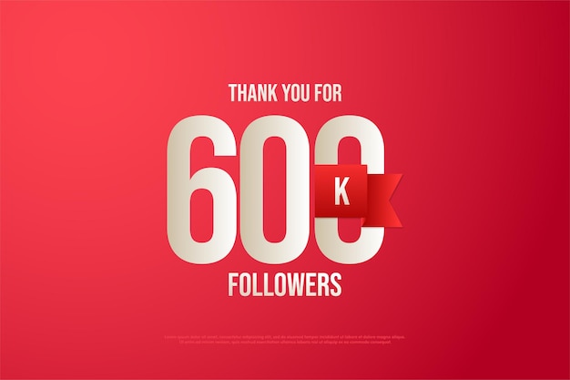 Sfondo di 600k follower con design piatto e numero univoco