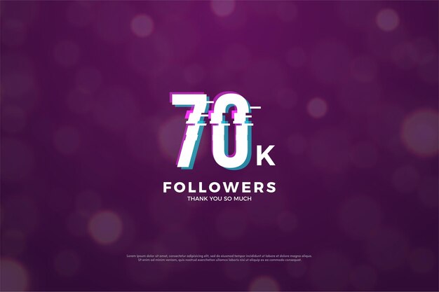 Sfondo di 70mila follower con un effetto fetta di pace