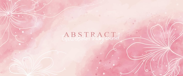 Sfondo di arte astratta dell'acquerello Design della carta da parati con fiori e foglie botaniche sulla linea arte Forme organiche Illustrazione vettoriale per stampe coprono arte della parete di sfondo e biglietti d'invito
