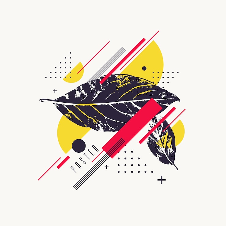 Vettore sfondo di arte moderna con poster piatto in stile minimalista con elementi per il design