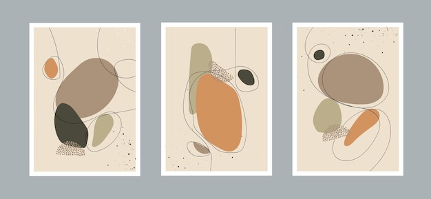 Sfondo di arti della linea astratta con forme diverse per la decorazione della parete di cartoline o copertine di brochure