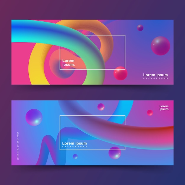 Sfondo di banner onda fluente sfumato