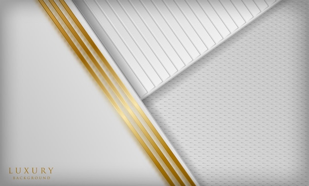 Sfondo di carta bianca di lusso con linee diagonali dorate ed effetto sfocato