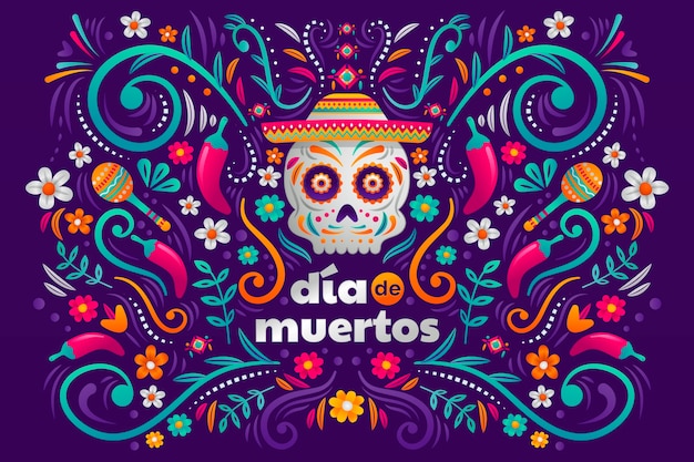 Sfondo di celebrazione del dia de muertos sfumato