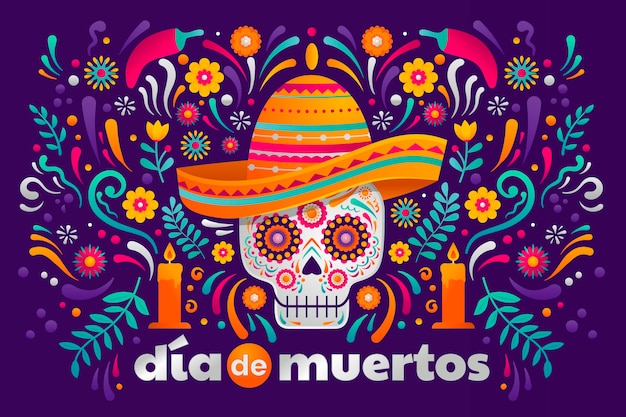 Sfondo di celebrazione del dia de muertos sfumato