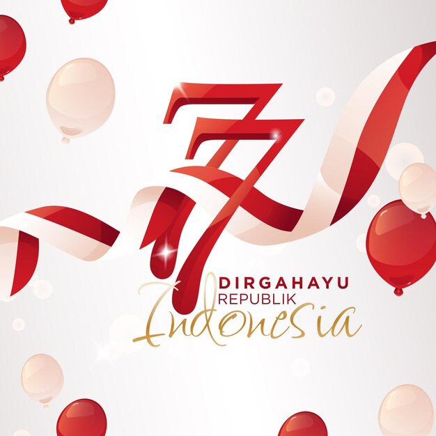 Sfondo di celebrazione del giorno dell'indipendenza dell'Indonesia con bandiera sventolante