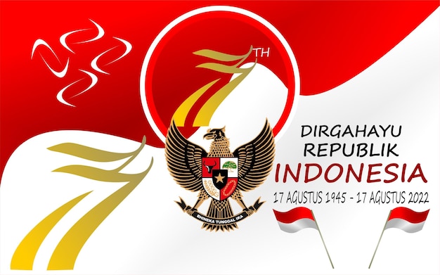Sfondo di celebrazione del giorno dell'indipendenza della 77a Repubblica dell'Indonesia