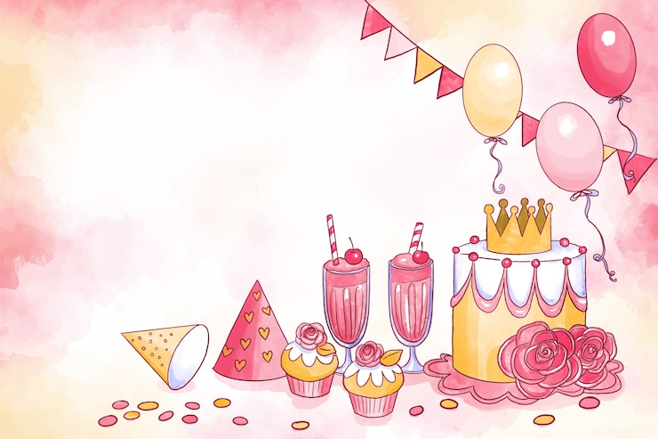 Vettore sfondo di compleanno dell'acquerello
