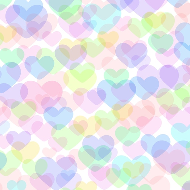 Sfondo di cuori trasparenti