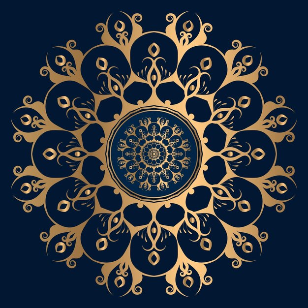 sfondo di design di mandala ornamentale di lusso in colore oro