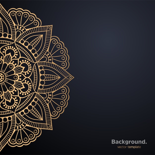 Sfondo di design mandala ornamentale di lusso in colore oro