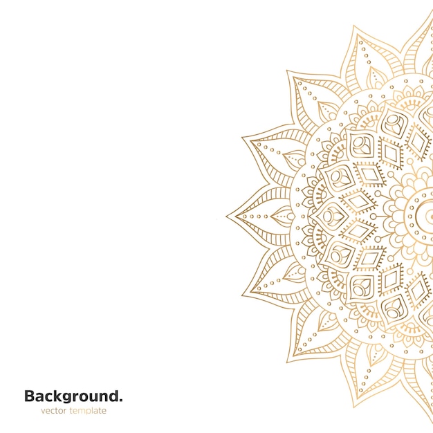 Sfondo di design mandala ornamentale di lusso in colore oro